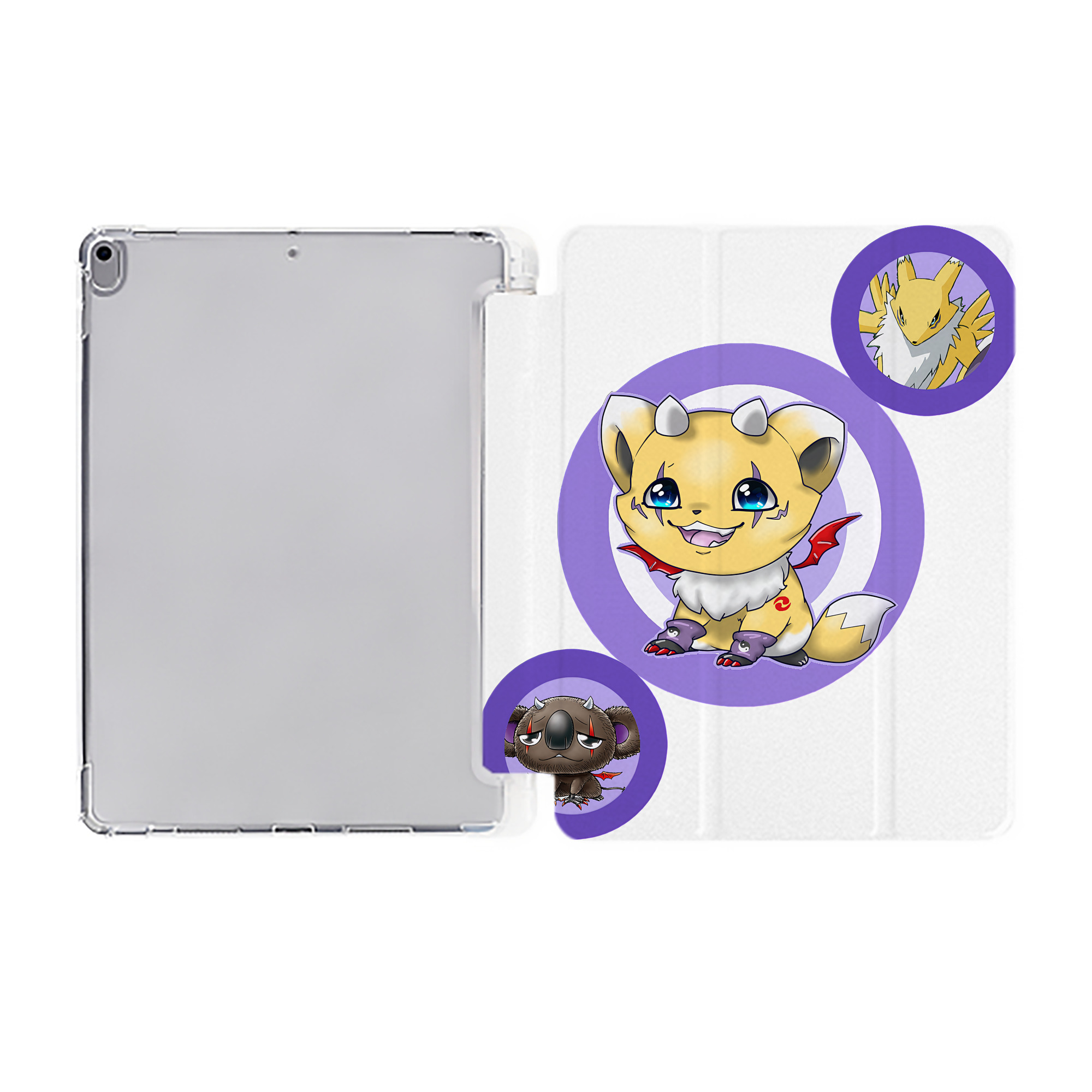 （画像用） Digimon デジタルモンスター/デジモン IPad ケース ペン収納付き 三つ折りスタンド PUレザー×シリコン 対応機種9.5/10.5/10.9インチ